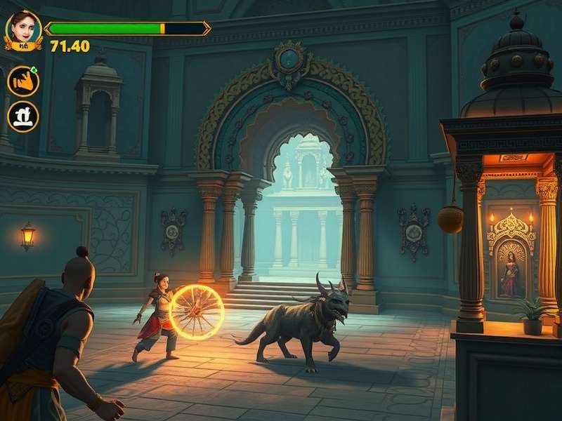 Lakshmi S Opulence Odyssey combat scene with mythical creatures